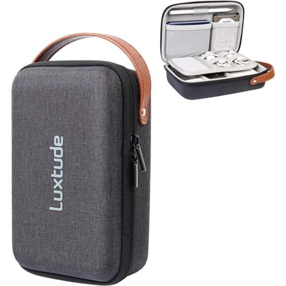 Electronic Organizer Travel Case, Small Tech Organizer, Hard Charger Case - Picture 1 of 6